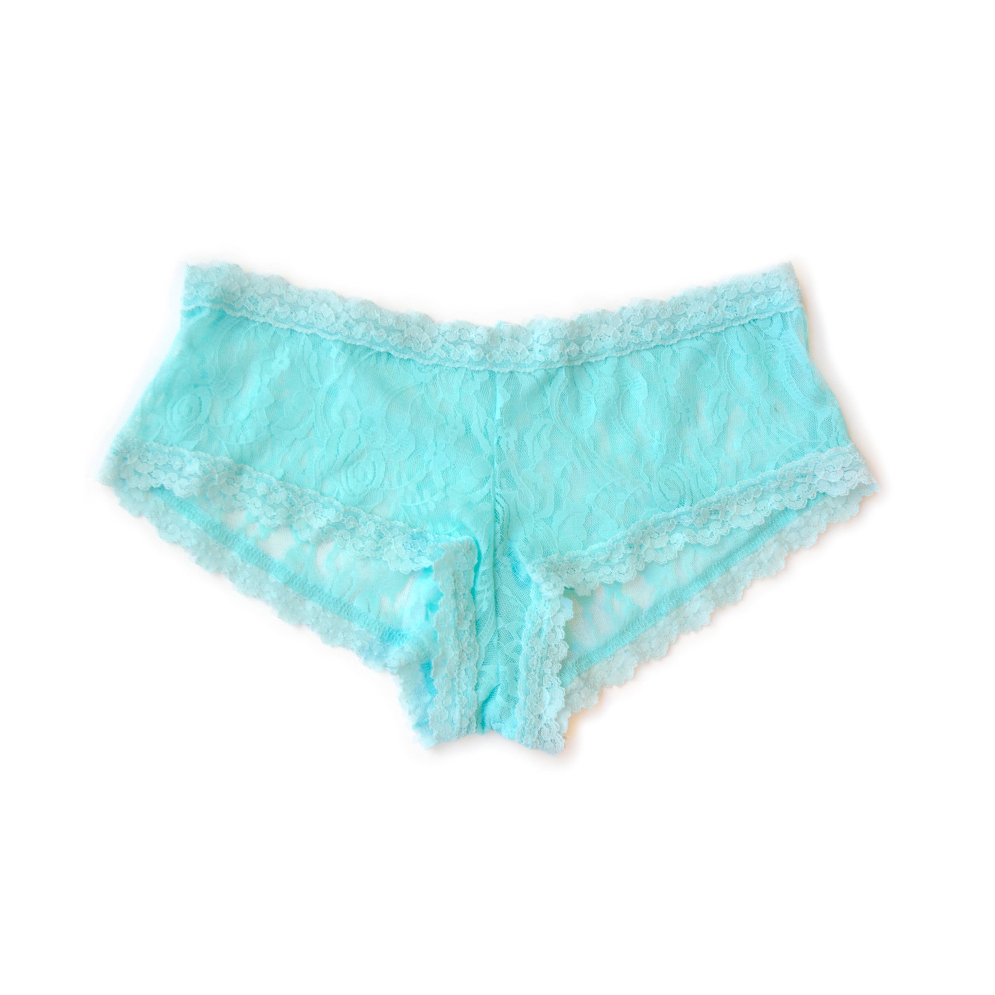 Lace Boyshort Panty in Aqua (XL)
