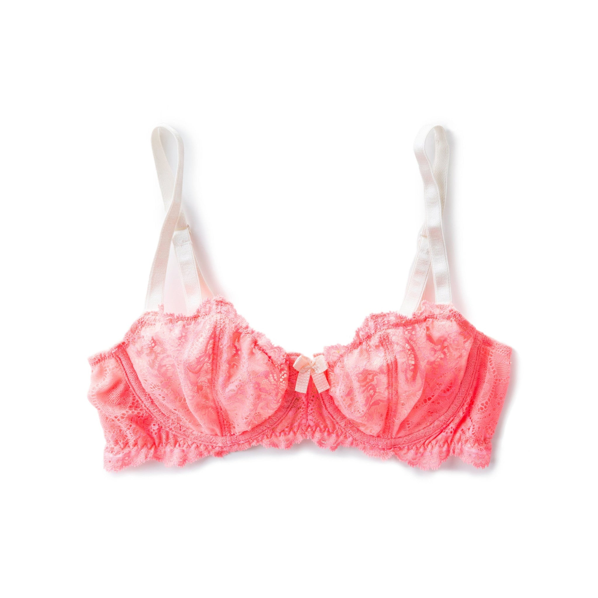 Lace Balconet Bra in Coral (36B)
