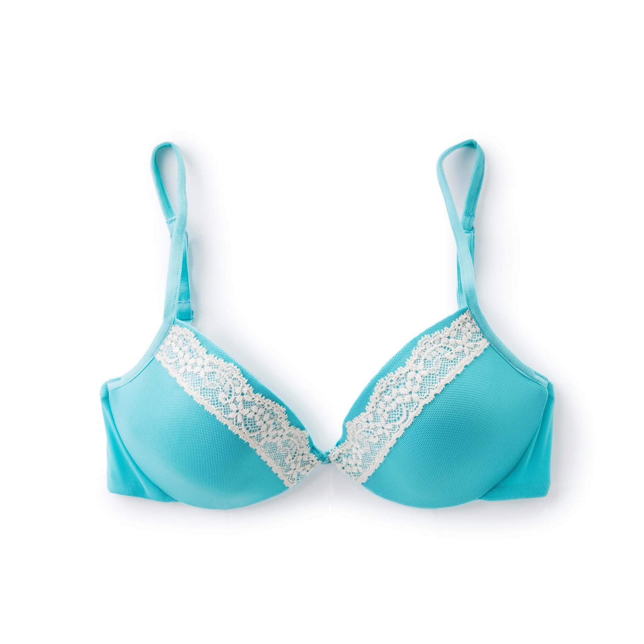 Mesh Plunge Bra in Aqua (34A)